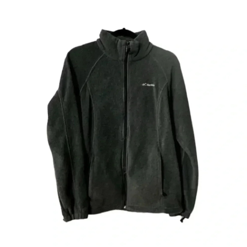 Columbia Women's Dark Gray Long Sleeve Fleece Zip-Up Jacket Size L GUC